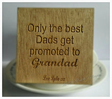 Load image into Gallery viewer, Wooden Coasters - DAD/GRANDAD personalised, gifts for him, birthday present, office, special gift, anniversary, special message,
