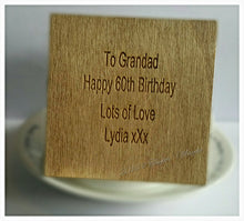 Load image into Gallery viewer, Wooden Coasters - DAD/GRANDAD personalised, gifts for him, birthday present, office, special gift, anniversary, special message,
