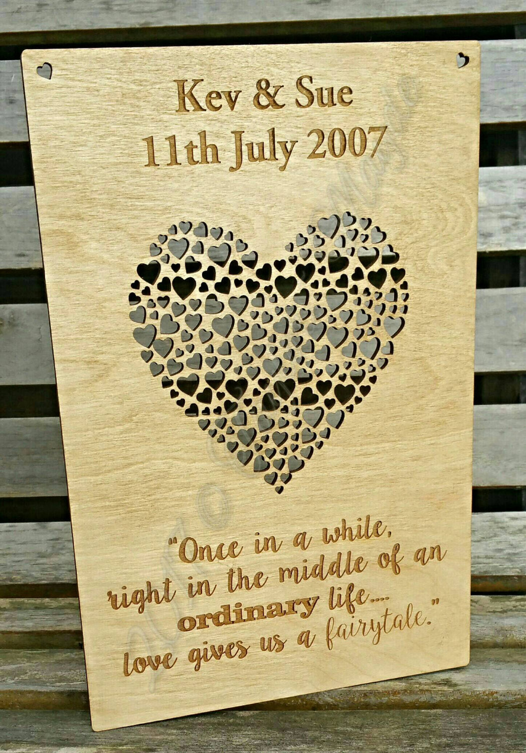 Message hanging plaque, personalised wooden anniversary, new home, new baby, unique gift, birthday, bespoke present, wedding,