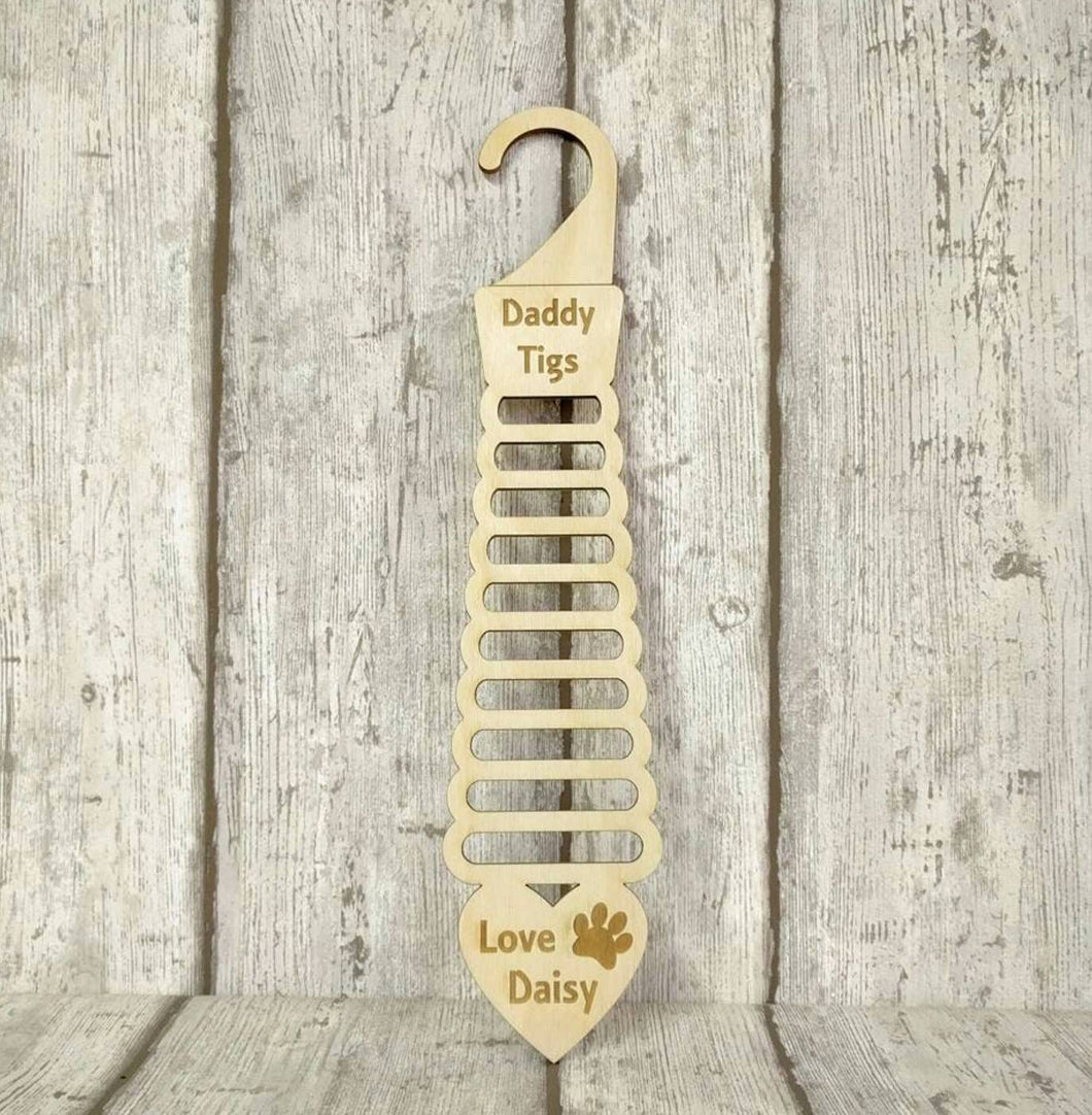 Practical Father's Day Tie Holder, wooden tie holder, personalised, grandad father's day, tie lover, father's day gift, tie organiser, men