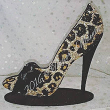 Load image into Gallery viewer, Shoe gift, shoe lover Christmas gift, stilettos, handmade plaque, freestanding high heels, glittered stocking fillers, unique gifts for her

