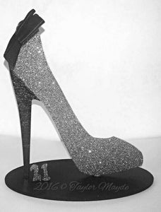 Shoe gift, shoe lover Christmas gift, stilettos, handmade plaque, freestanding high heels, glittered stocking fillers, unique gifts for her