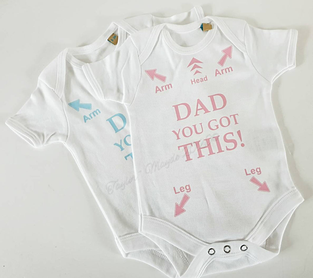 Baby vests 'DAD you got this'