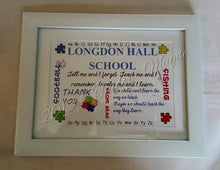 Load image into Gallery viewer, Frame Teacher Word Art, thank you gift, personalised teacher present, school, teaching assistant, head teacher, leaving gift, classroom
